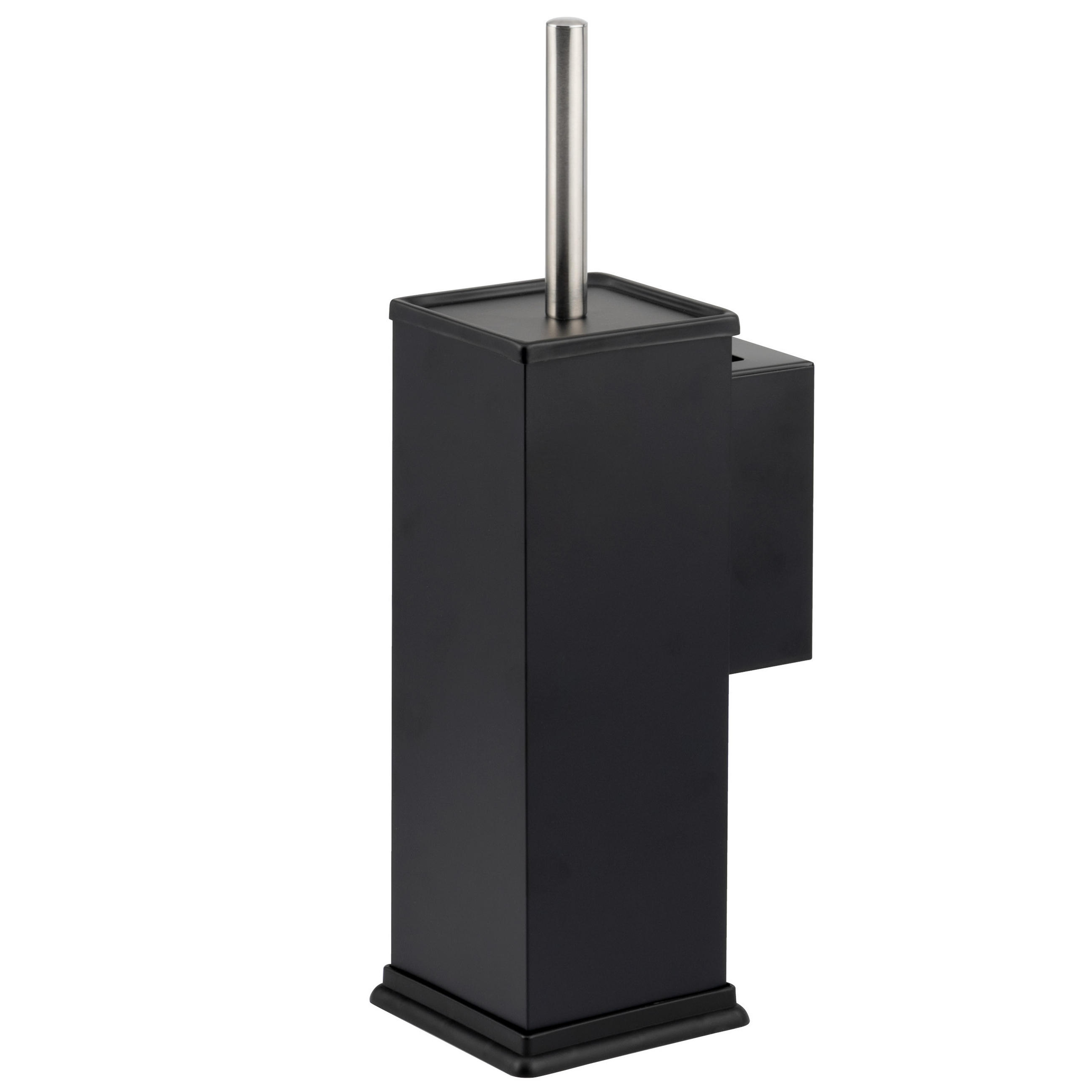 WC-GARNITUR inkl. Wandhalterung - Schwarz, Metall (10/39/14.5cm) - bremermann