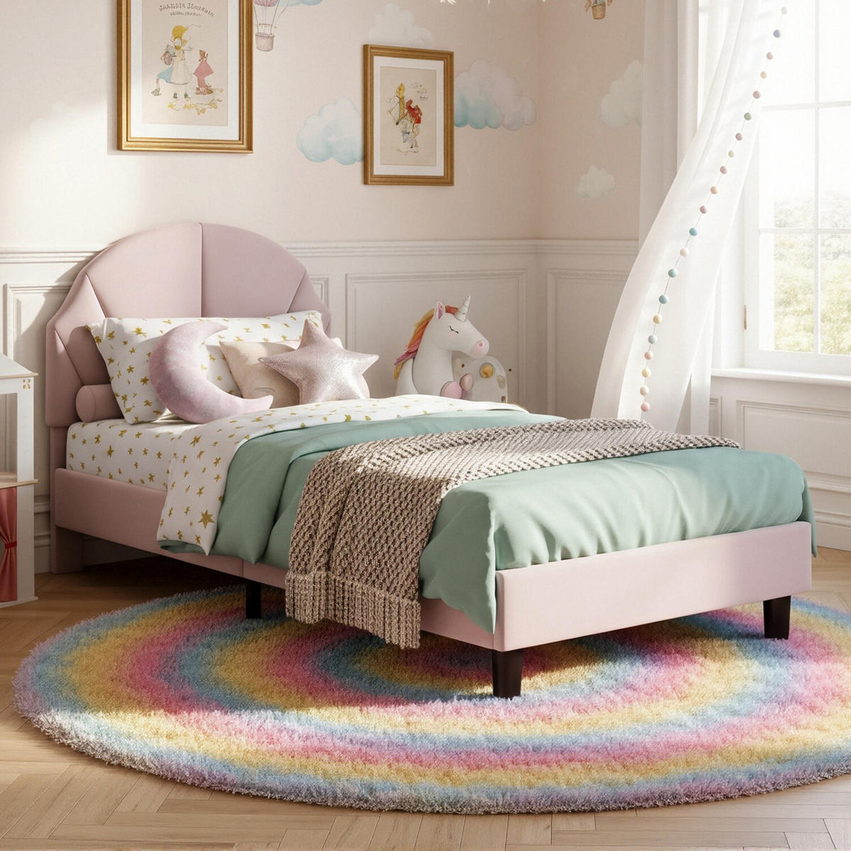 POLSTERBETT Klassisch mit Höhenverstellbarem Kopfteil 90/200 cm Samt Rosa - Pink, Textil (90/200cm) - Creahappy
