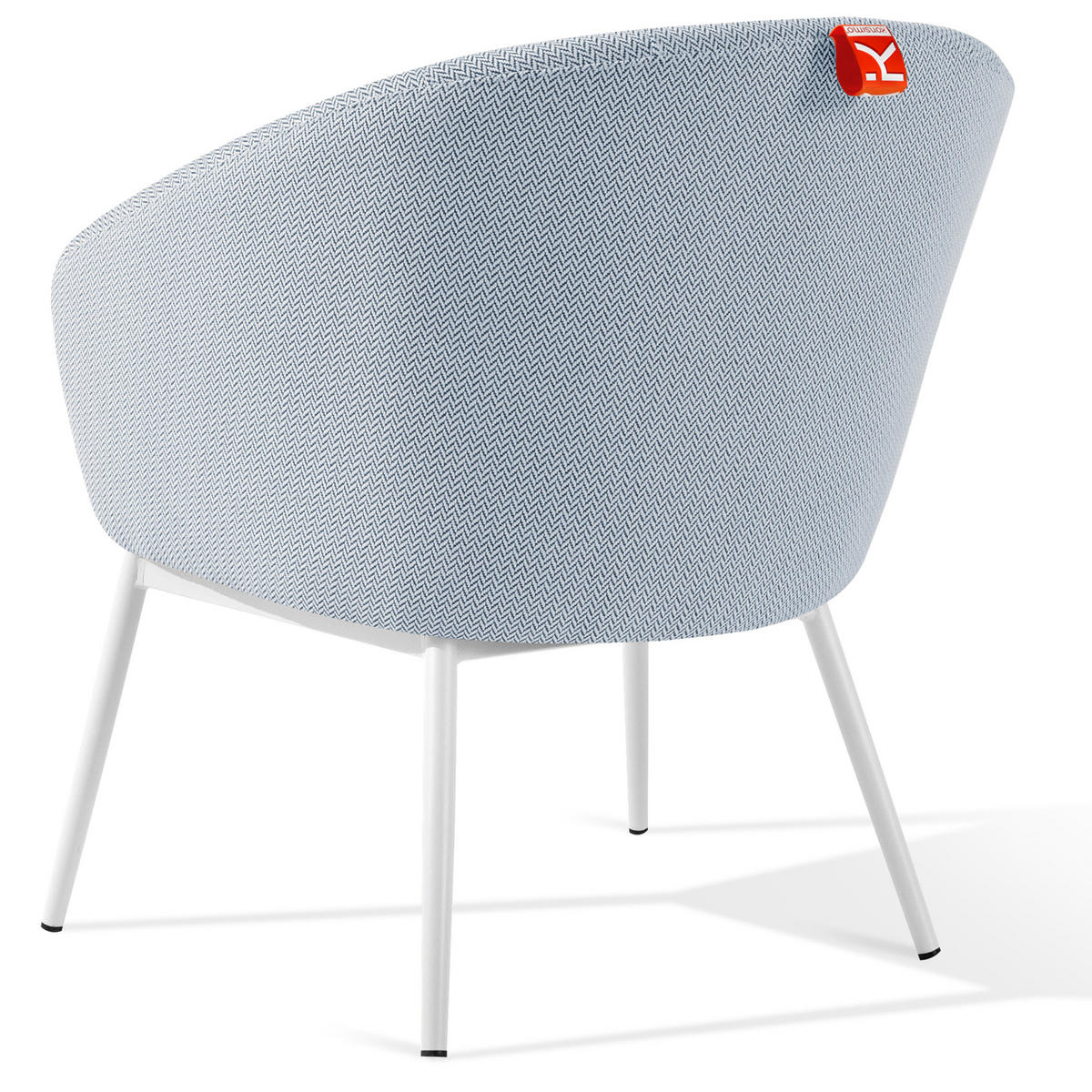 GARTENMÖBELSET SOLIS Gartenlounge-Set, blau/weiß - Blau, Textil/Metall - KONSIMO®