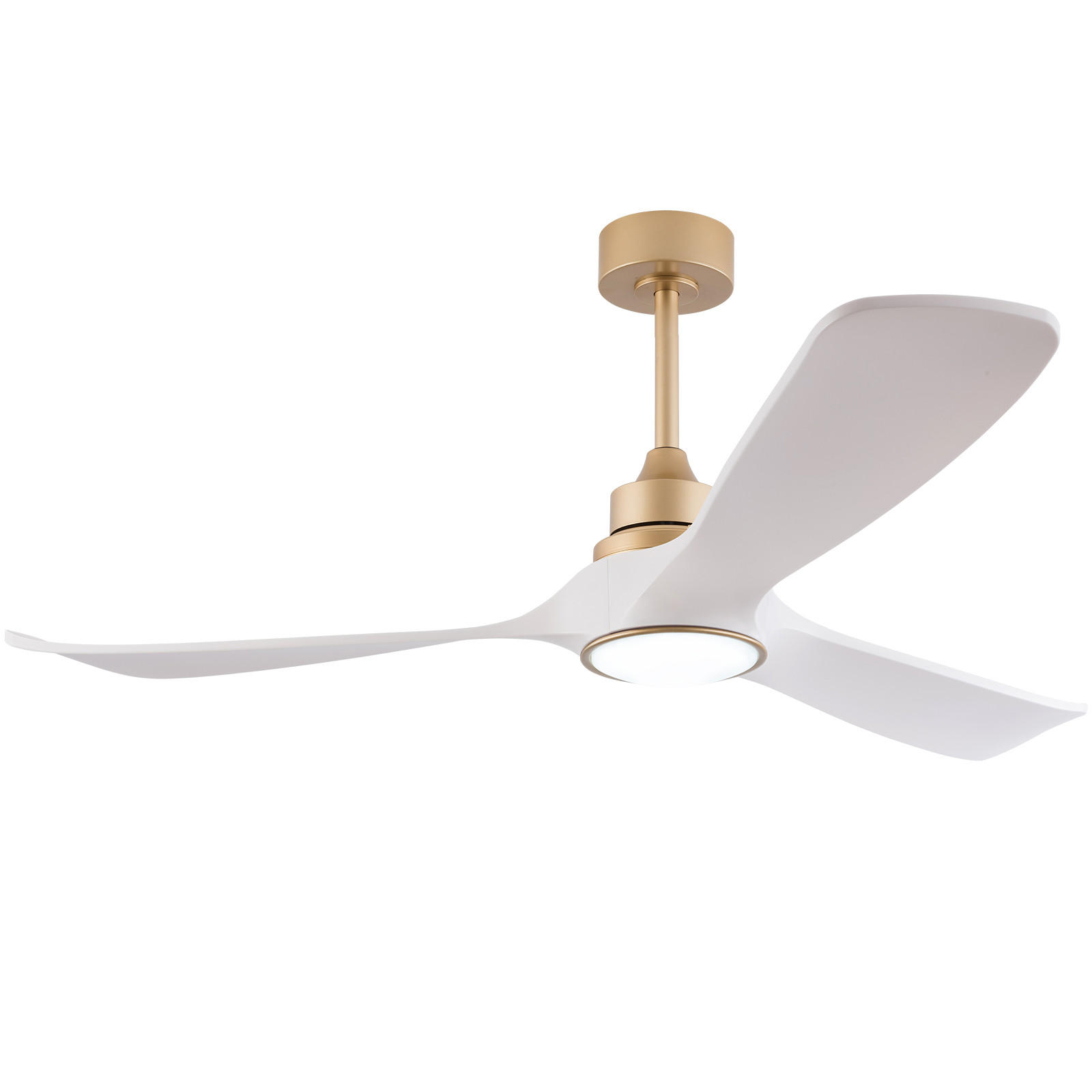DECKENVENTILATOR DE-16247 52 Zoll mit Fernbedienung & LED Weiß/Gold - Weiß, Kunststoff (132/132/48cm) - ComfortXL