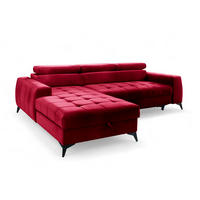 ECKSOFA Agnesa Xs In Salvador - Rot, Holzwerkstoff/Textil (260/200cm) - Fun Möbel