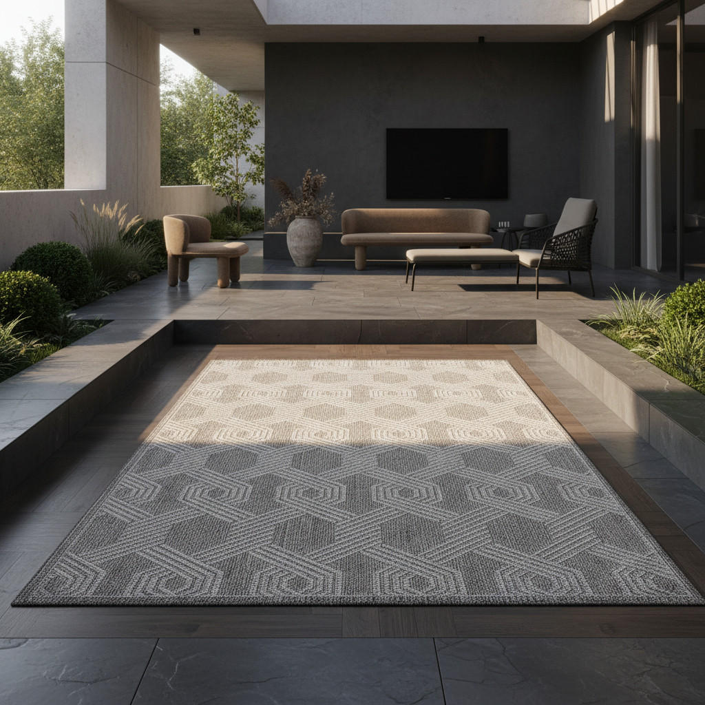 Thumbnail - Kadima Design Teppich, Grau, Textil, Grafikmuster, Rechteckig, 60x100 cm, pflegeleicht, Teppiche & Böden, Teppiche, Outd...