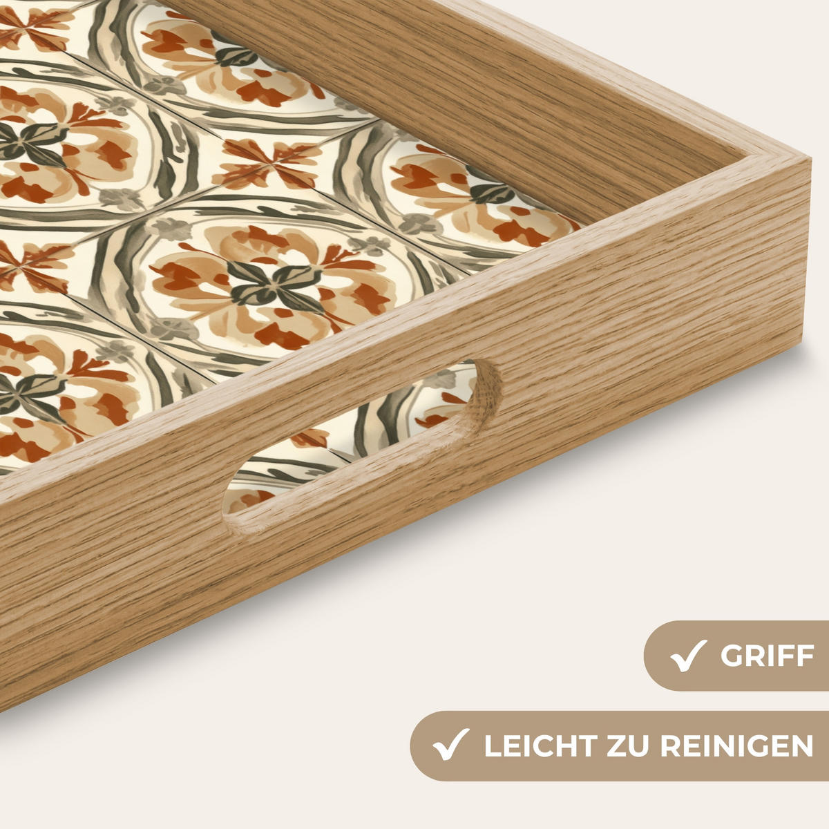 TABLETT - Elegant - antik - farbenfroh - 50x35 cm - Multicolor, Holz (50/5/5cm) - OnlyWow