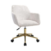 SCHREIBTISCHSTUHL Höhenverstellbar 360°-Drehbar Armlehnen Rollen Samt Beige - Beige/Goldfarben, Textil/Metall (60/88/50cm) - Livingandhome