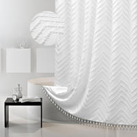 DUSCHVORHANG Boho Blumen 183 x 183 cm wasserdicht schlicht modern - Weiß, Textil (183/183cm) - MCBOSON