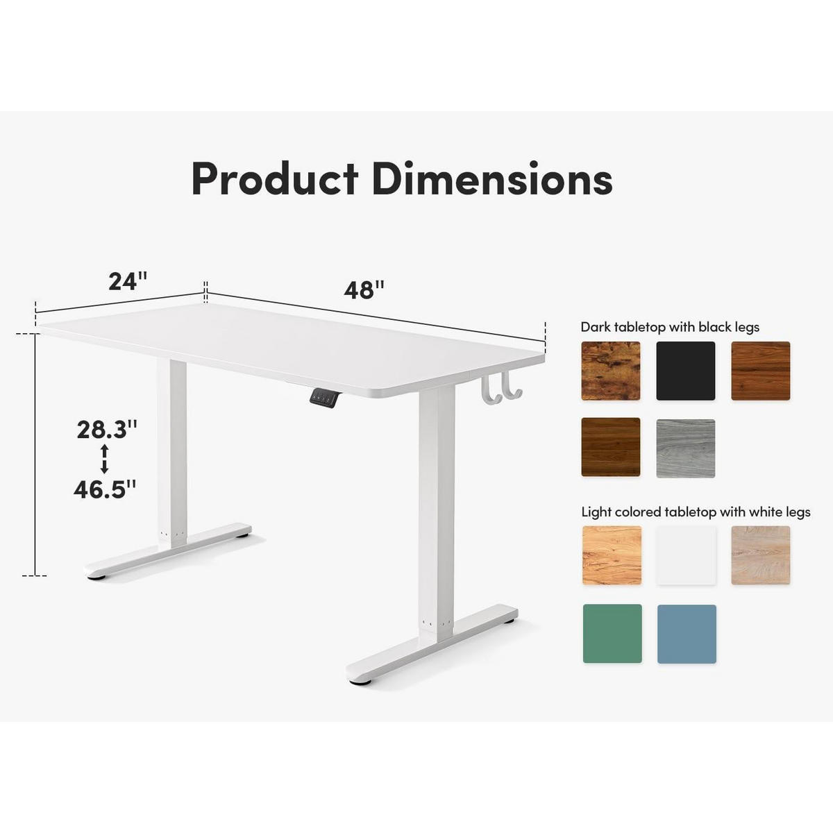 SCHREIBTISCH Höhenverstellbar Elektrisch Weiß 120 x 60 cm - Weiß, Metall (61/121.9/69.3cm)