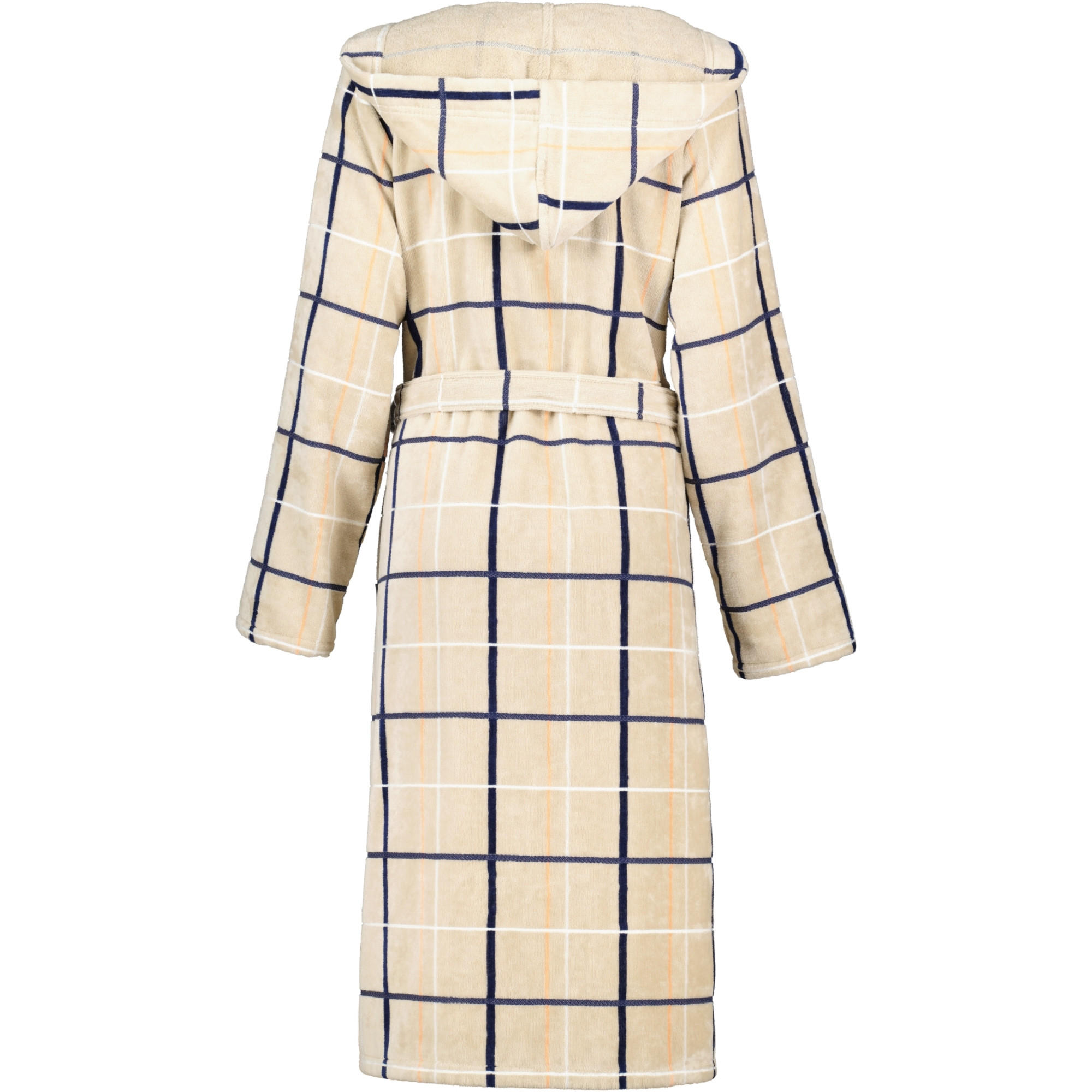 BADEMANTEL DAMEN KAPUZE KARO 4348 SAND-MARINE - 31 - Beige, Textil (Snull) - Cawoe