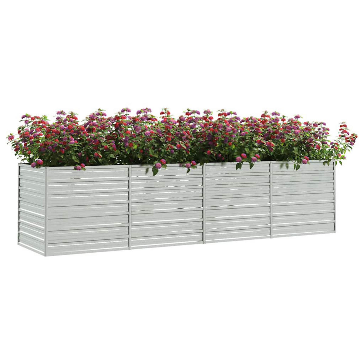 HOCHBEET 320/80/77 cm, aus Verzinkter Stahl, Silber - Silberfarben, Metall (80/77/320cm) - vidaXL