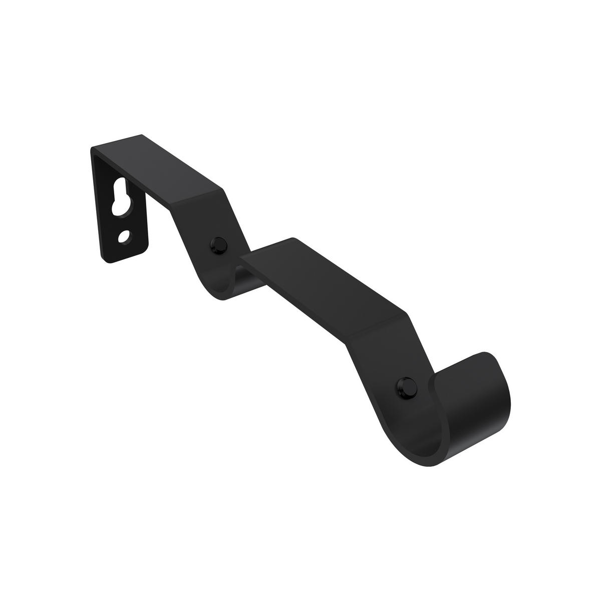 TRÄGER FÜR GARDINENSTANGEN 16 mm Ø, Hera 2-läufig, Schwarz - Schwarz, Metall (14.4/4.4/1.6cm) - INTERDECO