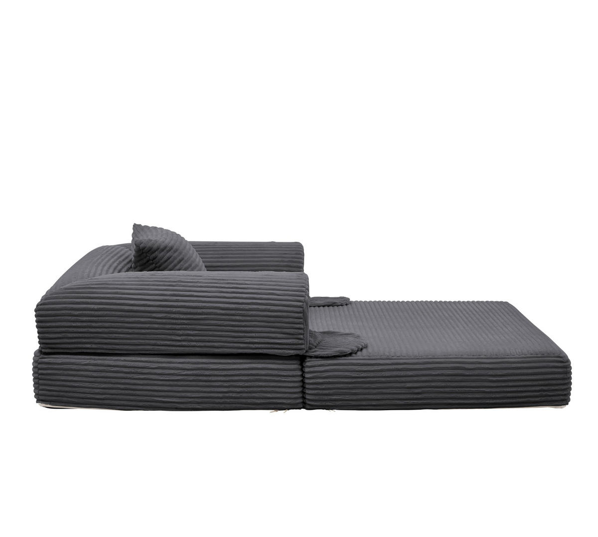 SCHLAFSOFA 2-in-1 aus Kord Grau - Grau, Kunststoff (85/65/120cm) - Meubliv