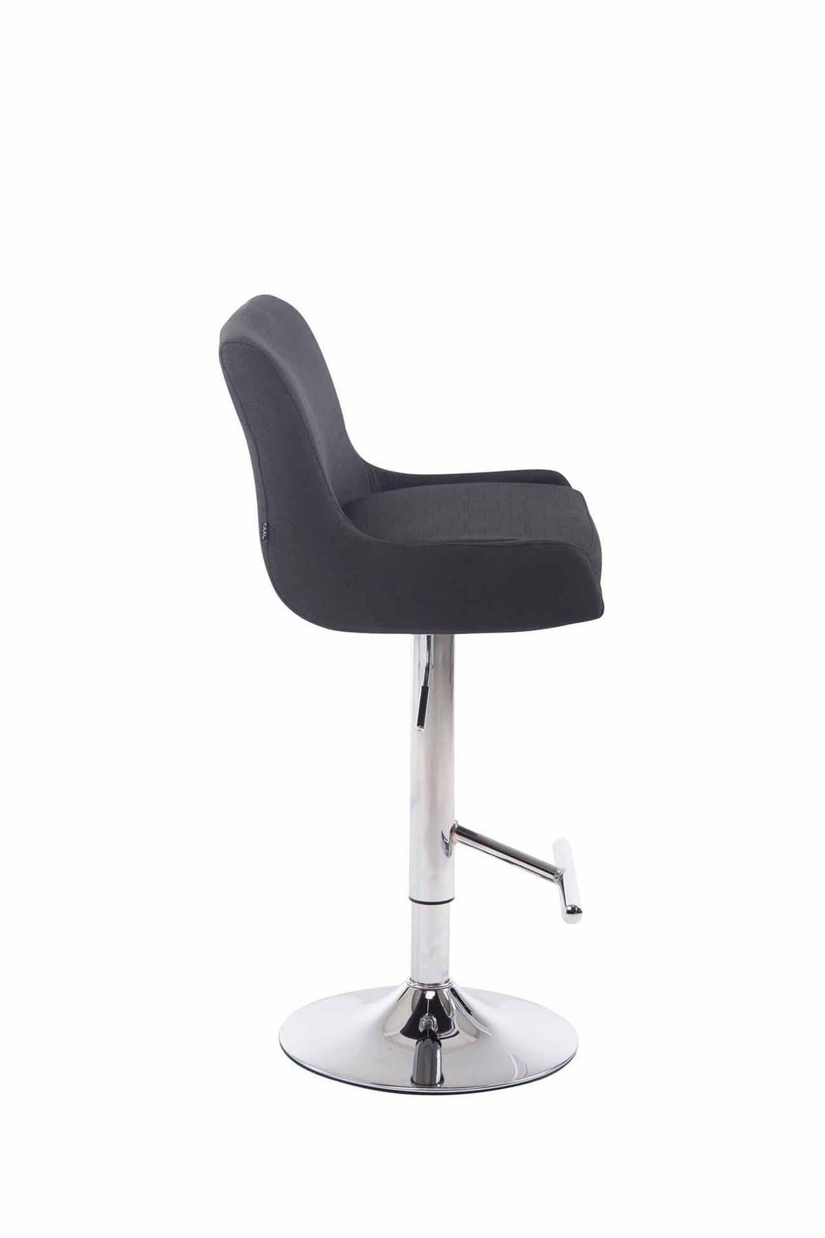 BARHOCKER Cludo, Gestell Metall in Chromoptik, Stoff Schwarz - Chromfarben/Schwarz, Textil/Metall (43/100/50cm) - TPFLiving