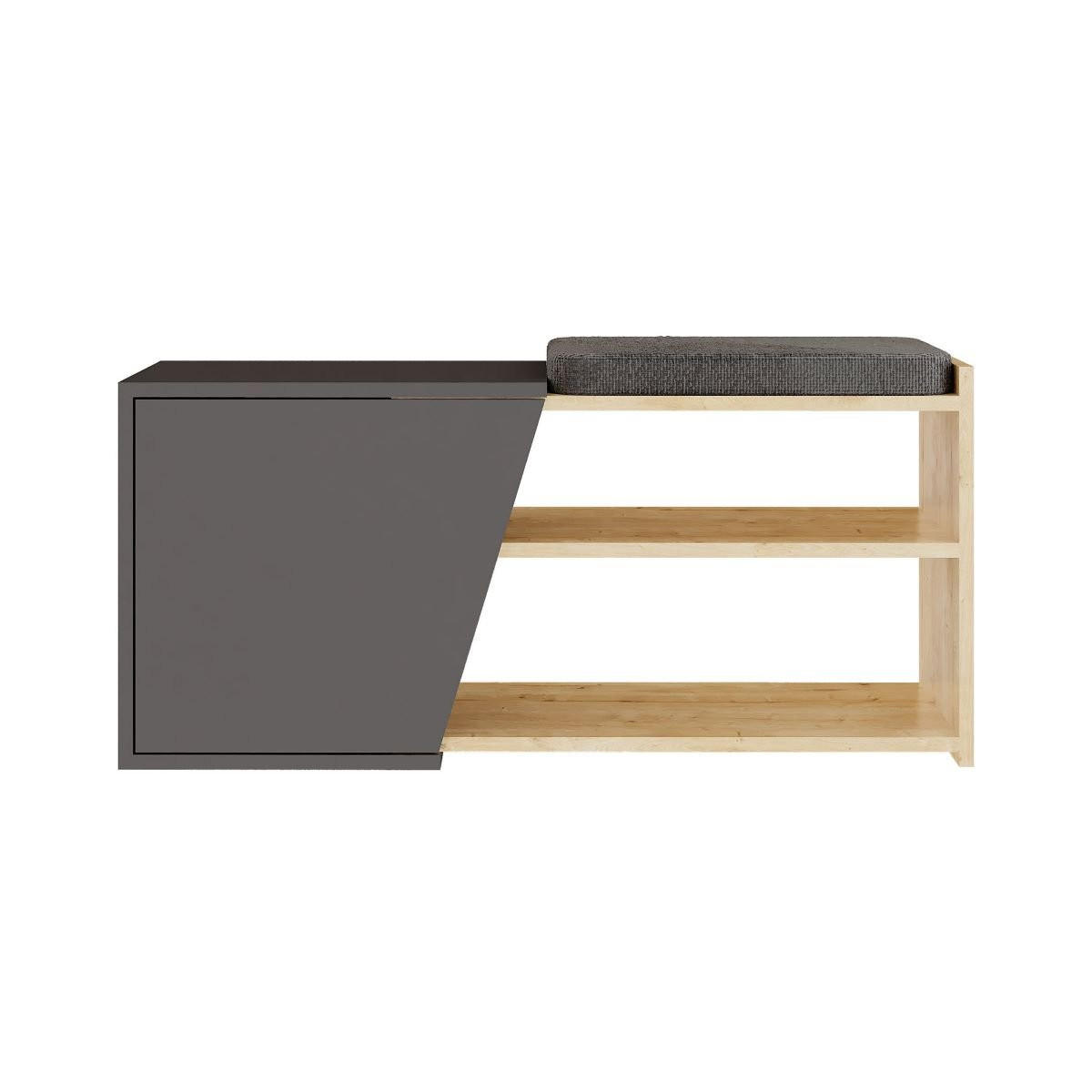 SCHUHSCHRANK 1 Tür L104 cm - Fiona - Anthrazit, Holzwerkstoff (47/37/104cm) - Calicosy