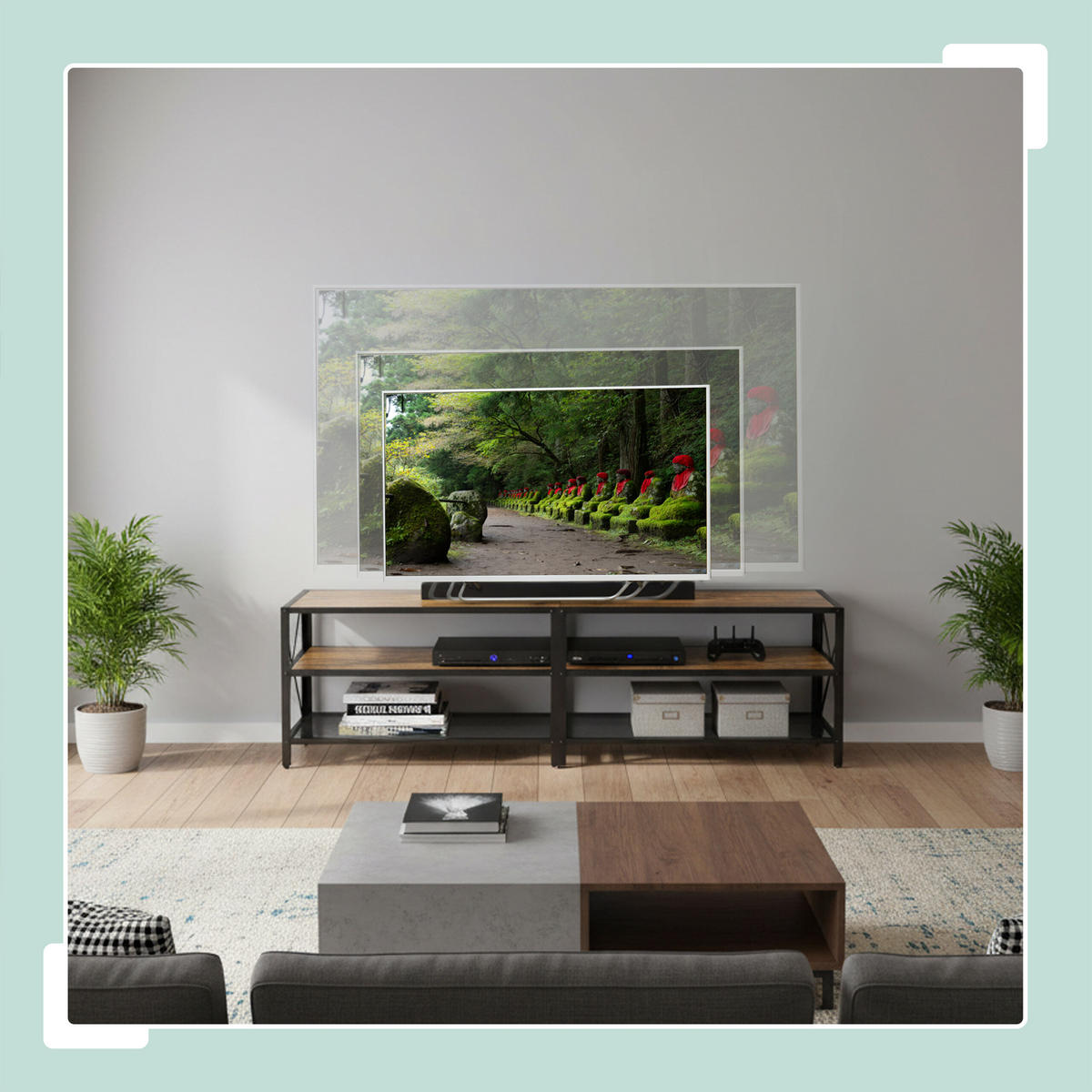 TV-LOWBOARD - Braun, Holzwerkstoff/Kunststoff (180/52/39cm) - Relaxdays