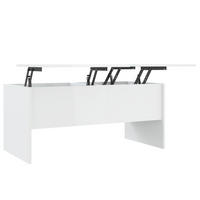COUCHTISCH Hochglanz-Weiß 102x50,5x46,5 cm Holzwerkstoff - Weiß, Holzwerkstoff (102/50.5/46.5cm) - furnicato