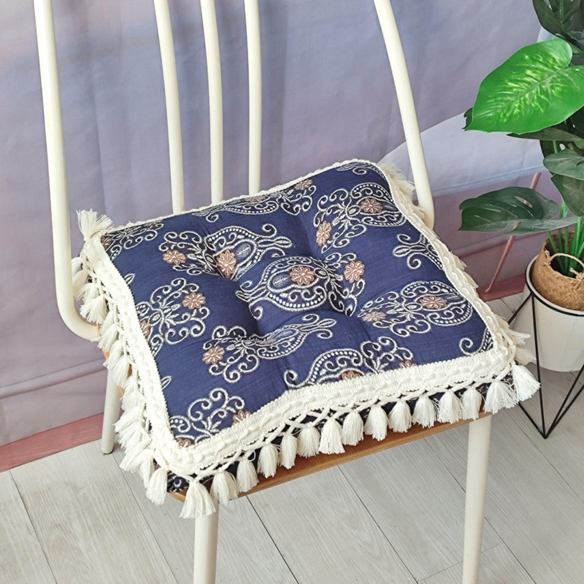 GARTENHOCKERAUFLAGE 43/43 cm - Blau, Textil (43/43cm) - Authentics