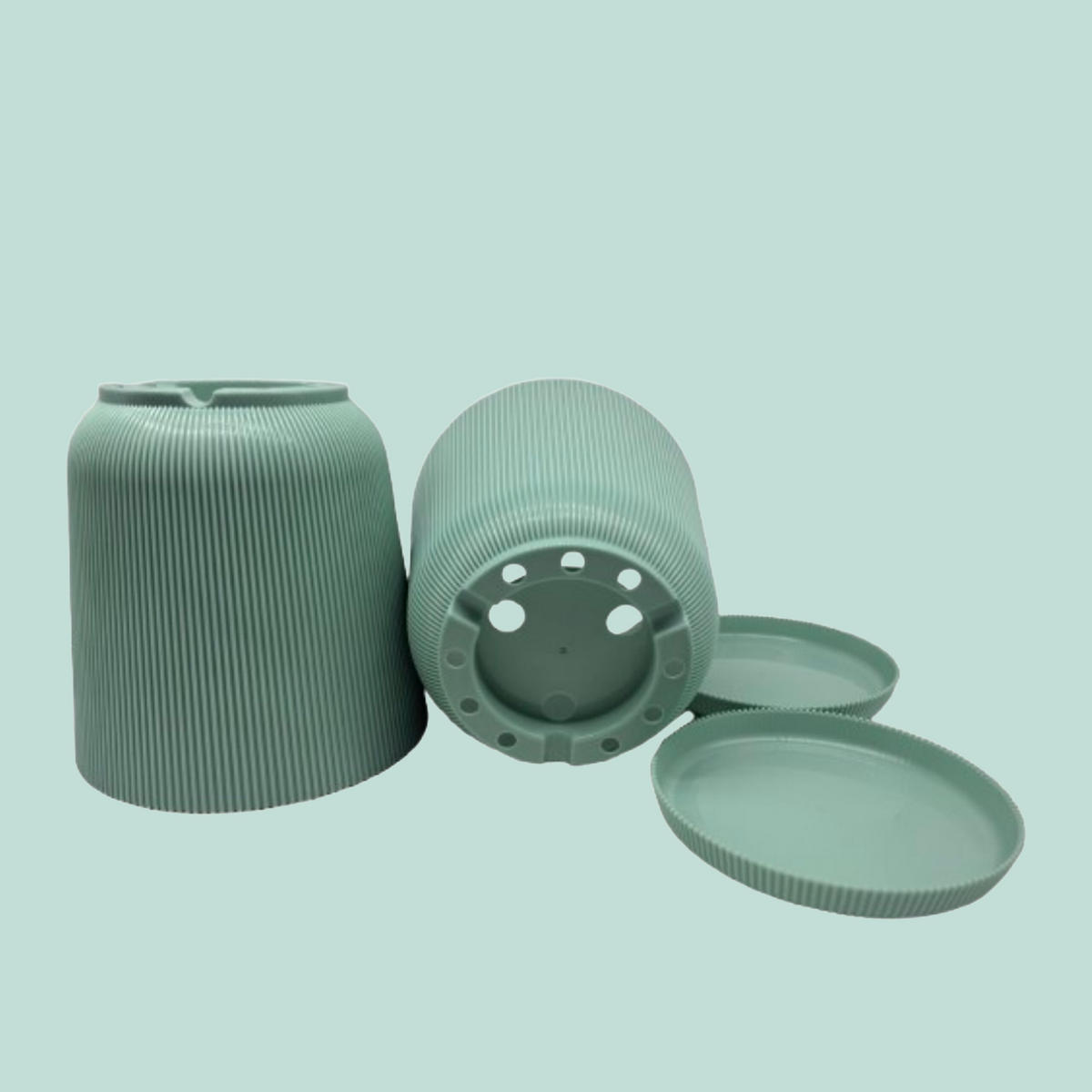 2XBLUMENTOPF - Grün, Kunststoff (20cm) - Relaxdays