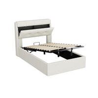 POLSTERBETT aus Kunstleder 90x200 cm in Weiß mit Stauraum & Hydraulik - Weiß, Leder (90/200cm) - Modfu