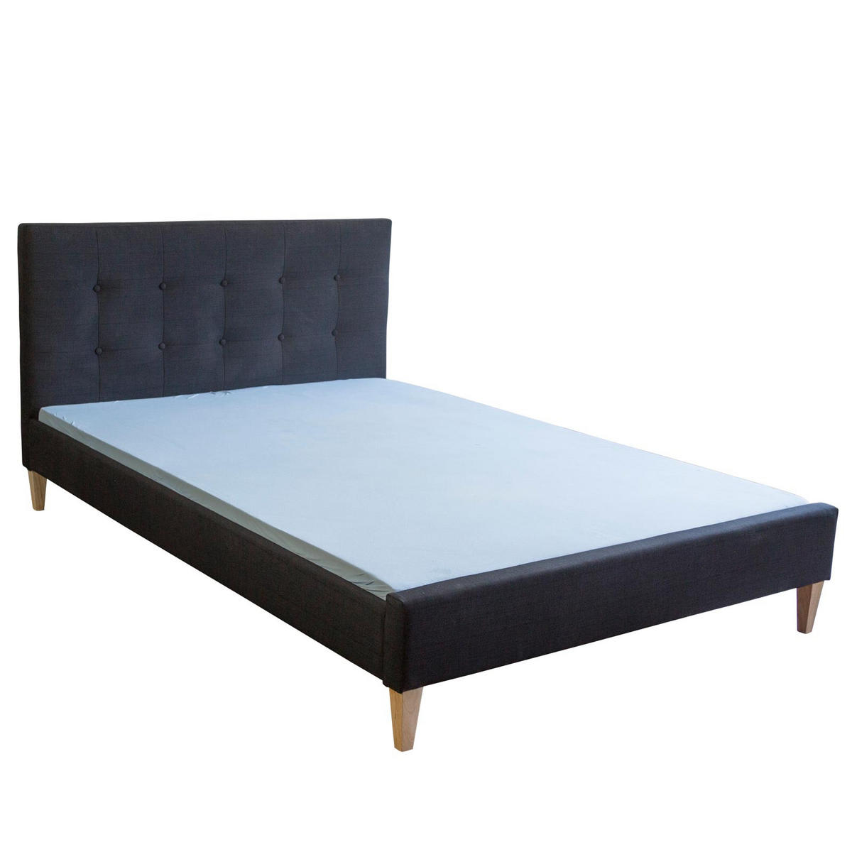 POLSTERBETT mit Lattenrost 140/200 cm in Schwarz - Schwarz, Textil (140/200cm) - Homestyle4u