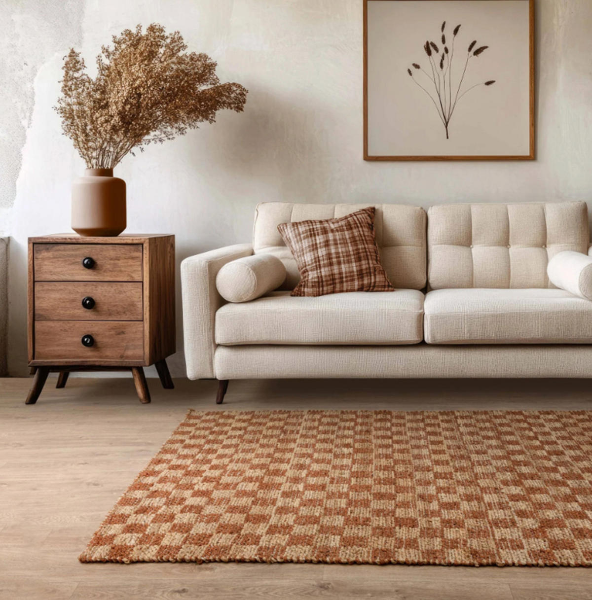 TEPPICH modern Naturfaser SCAPE Rot 120 x 170 cm - Rot, Naturmaterialien (120/170cm) - Novatrend