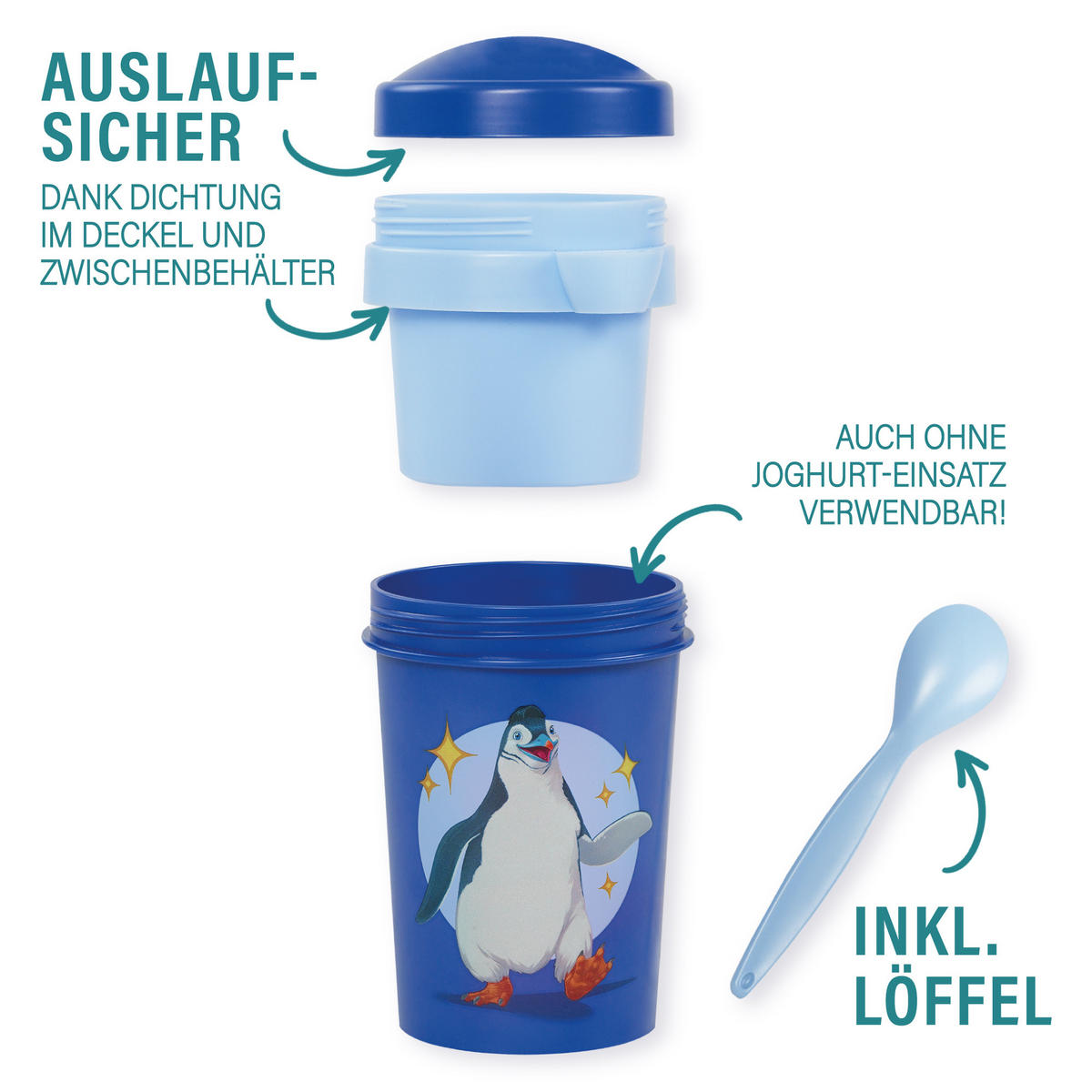 MÜSLIBECHER To Go 540 ml rPET - Blau, Kunststoff (11.3/11/16cm) - Stoneline