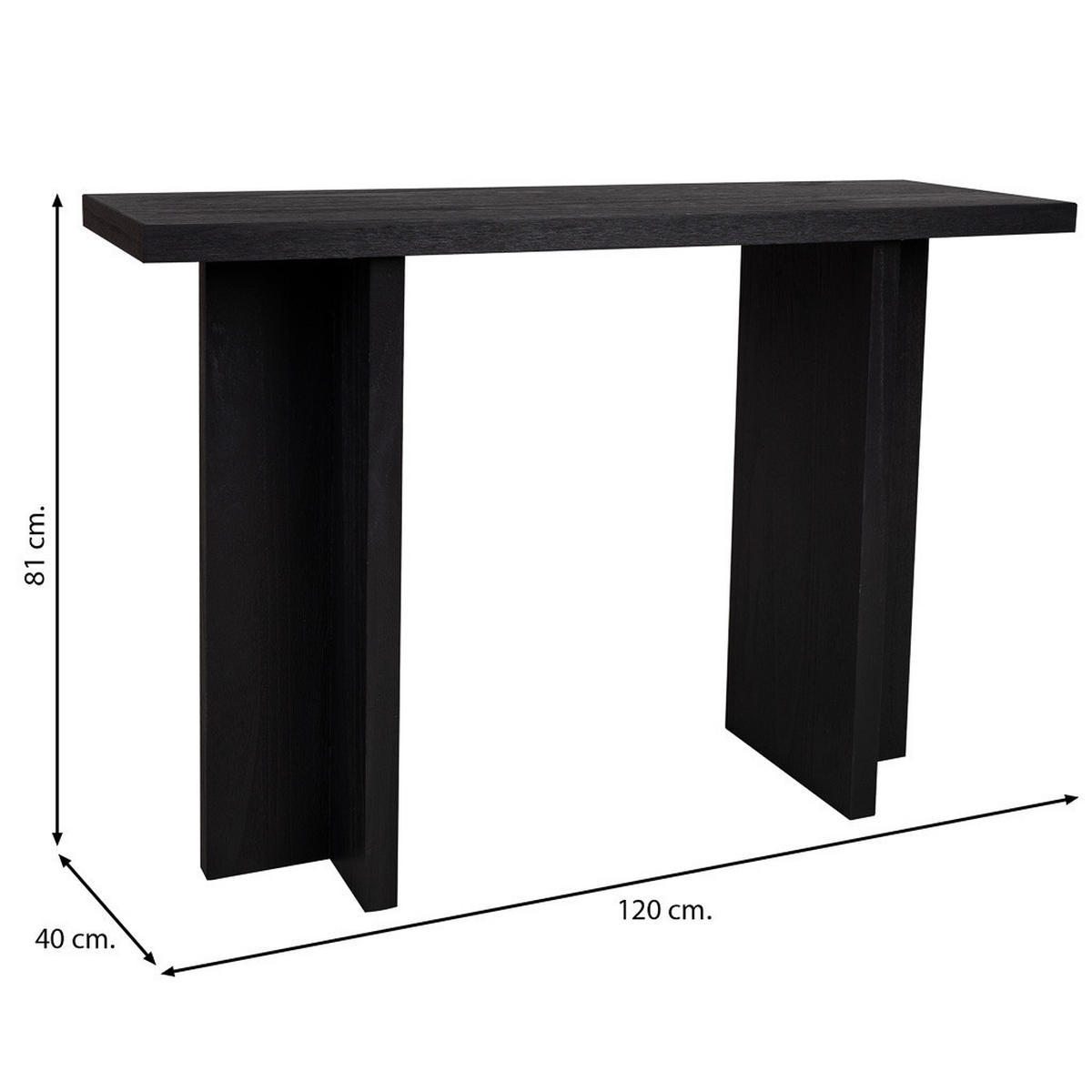 FLURTISCH aus Holz, schwarz, 120x40x81 - Schwarz, Holz (40/120/81cm) - Wanderlust