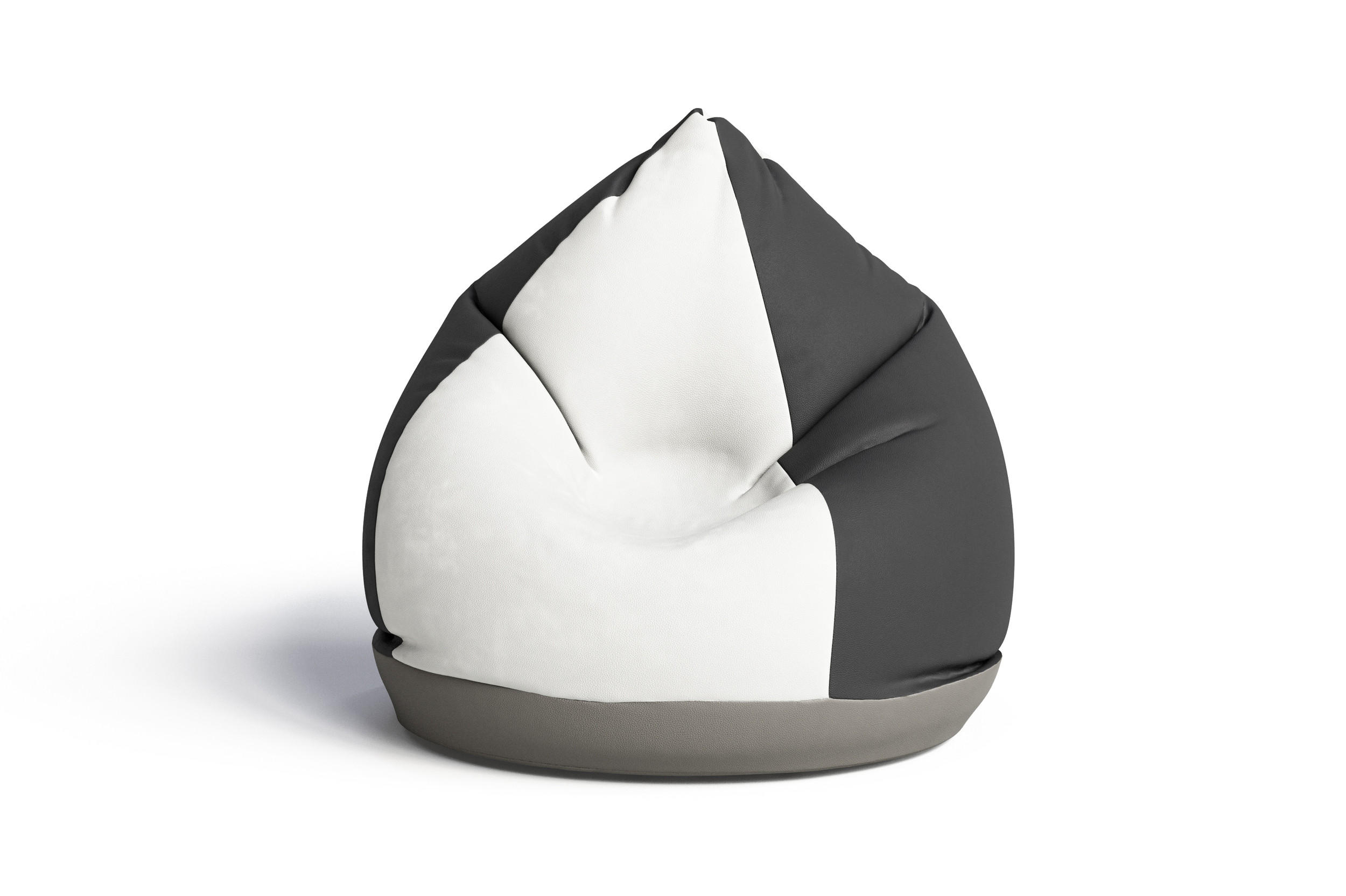SITZSACK Circus - Weiß + Schwarz + Grau - Weiß, Kunststoff (96/100/96cm) - Möblo