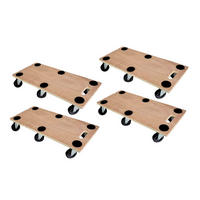 TRANSPORTROLLER 4er-Set mit 6 Rollen 11x30x68cm Traglast 300kg Sperrholzplatte Braun - Braun, Holzwerkstoff (68/30/11.5cm) - PROREGAL