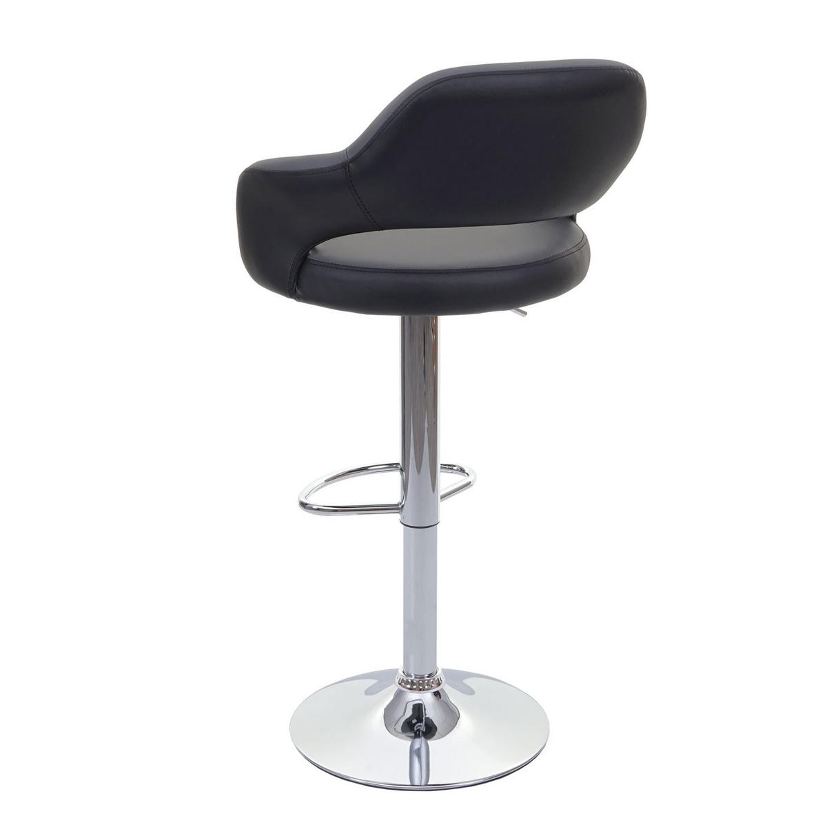 BARHOCKER 2er-Set stylisch Sitzhöhe 61-81cm mit Lehne Kunstleder Grau-schwarz Drehhocker - Grau, Kunststoff (51/105/55cm) - PROREGAL