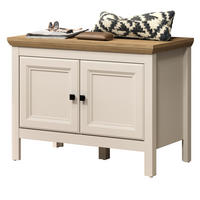 GARDEROBENBANK Kaschmir, Stein Eiche Landhaus 76 cm, Sitzbank mit Soft-Close - Kaschmir/Eichefarben, Holzwerkstoff/Kunststoff (76/57/41cm) - Top.Furn