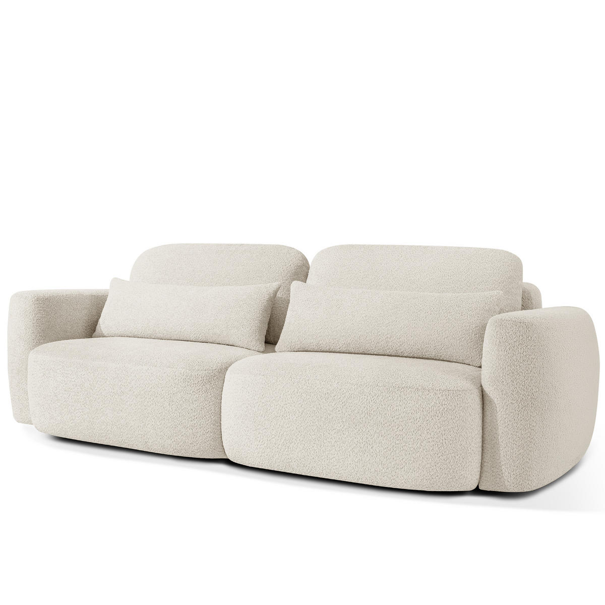 SOFA 3 ELOSA - Weiß, Holz/Textil (245/85/115cm) - KONSIMO®