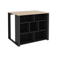 KÜCHENINSEL mit 7 Ablagen - Holzfarben & Anthrazit - OPOLE - Anthrazit, Holz (110.2/90.5/80cm) - Vente-Unique