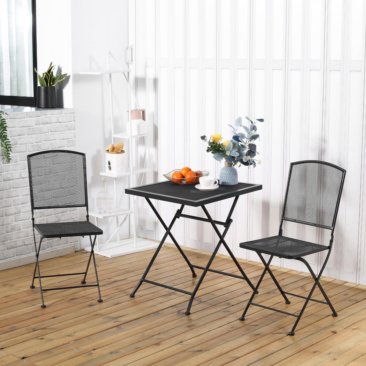 SITZGRUPPE, Metall, Grau - Grau, Metall - Outsunny