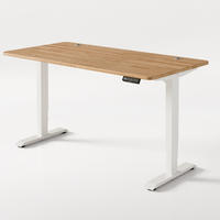 SCHREIBTISCH Elektrisch Höhenverstellbarer HomePro 160x80cm Weiß/Massive Eiche mit Memory-Funktion, Anti-Kollisions Technologie - Eichefarben/Weiß, Holz (80/160/63.5cm) - Desktronic