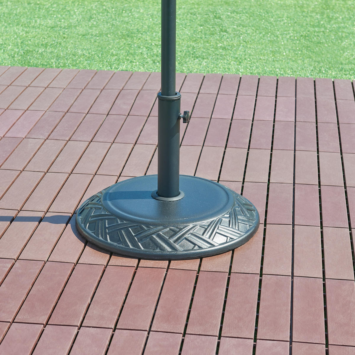 SONNENSCHIRMSTÄNDER Bisegna - Schwarz, Stein (50/50cm) - casa.pro