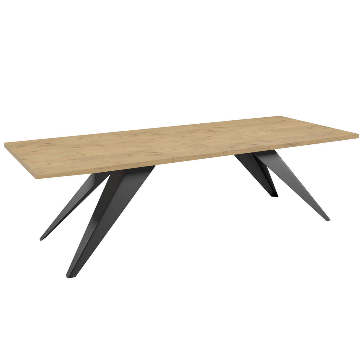ESSTISCHE SENTO - Eichefarben/Schwarz, Holzwerkstoff (90/160/76cm) - Meblini