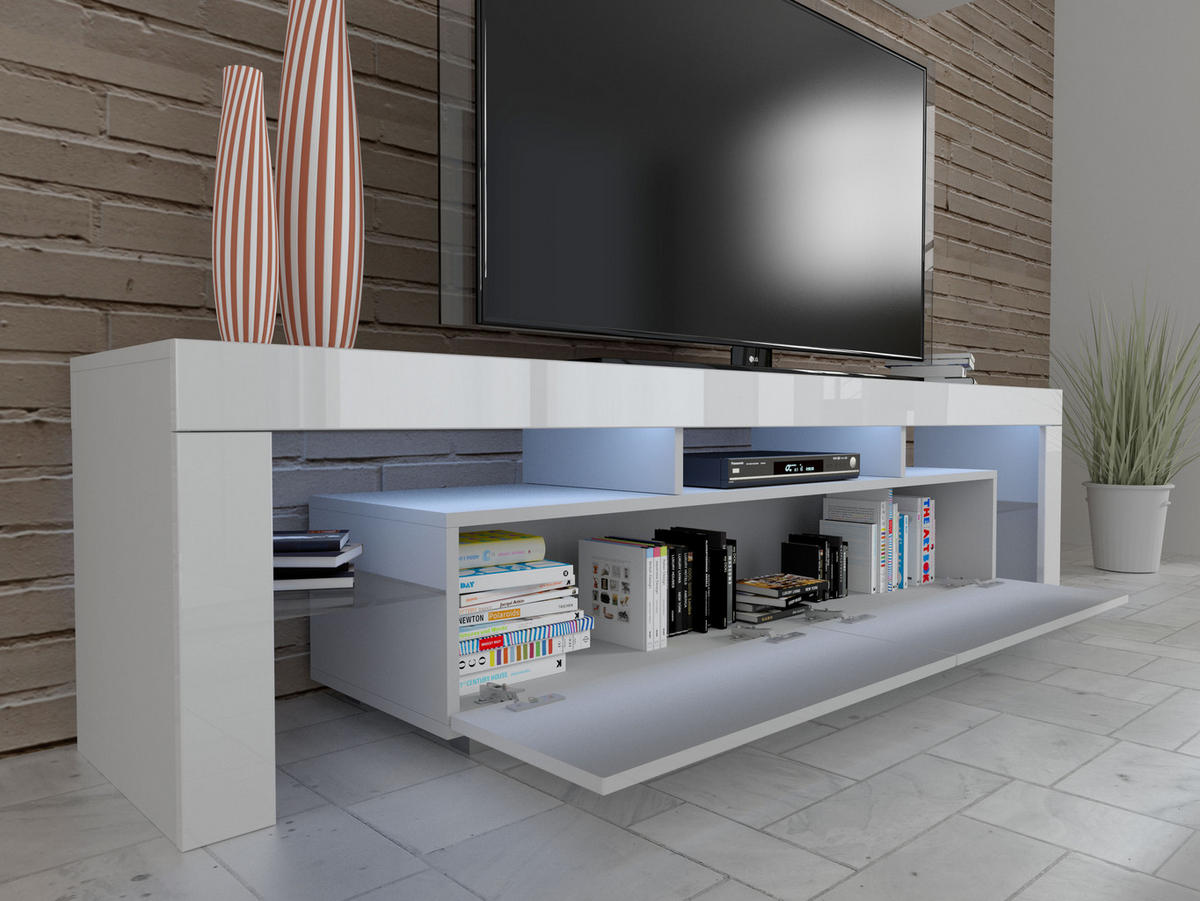 TV LOWBOARD Weiß 190/45/35 - Weiß, Holzwerkstoff (190/45/35cm) - RAUMHIRSCH FURNITURE