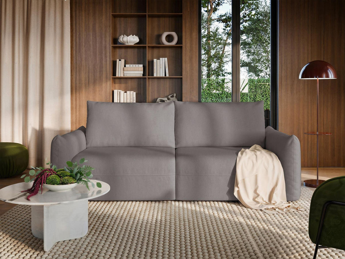 SCHLAFSOFA Theolla Greige - Taupe/Schwarz, Textil/Metall (248/97/111cm) - Selsey