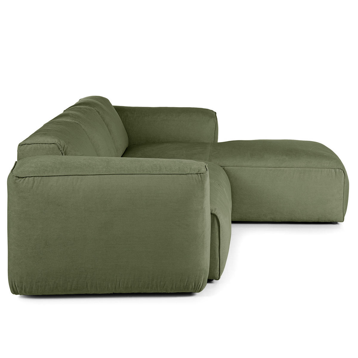 3-SITZER ECKSOFA mit Longchair - Dunkelgrün/Schwarz, Kunststoff/Textil (251/173cm) - home24