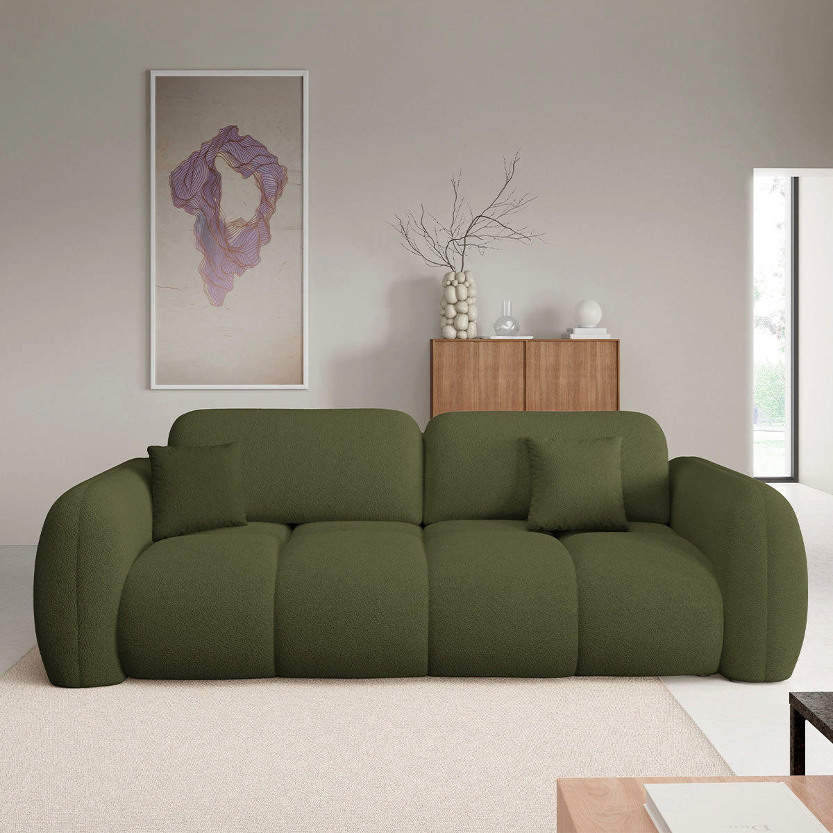 SOFA Livio 3 Sitzplätze Grün - Grün, Holz (270/95/121cm) - Petits-meubles