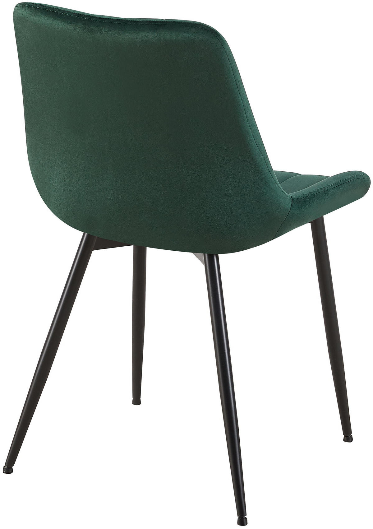 STUHL 2er Set Samt grün - Schwarz/Grün, Textil/Metall (46/82/61cm) - CLP