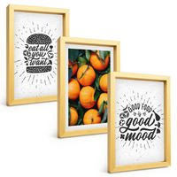 BILDER SET 3er Set - 20x30 cm Goldrahmen - Juicy Oranges Kitchen - Goldfarben, Kunststoff (20/30cm) - TULUP