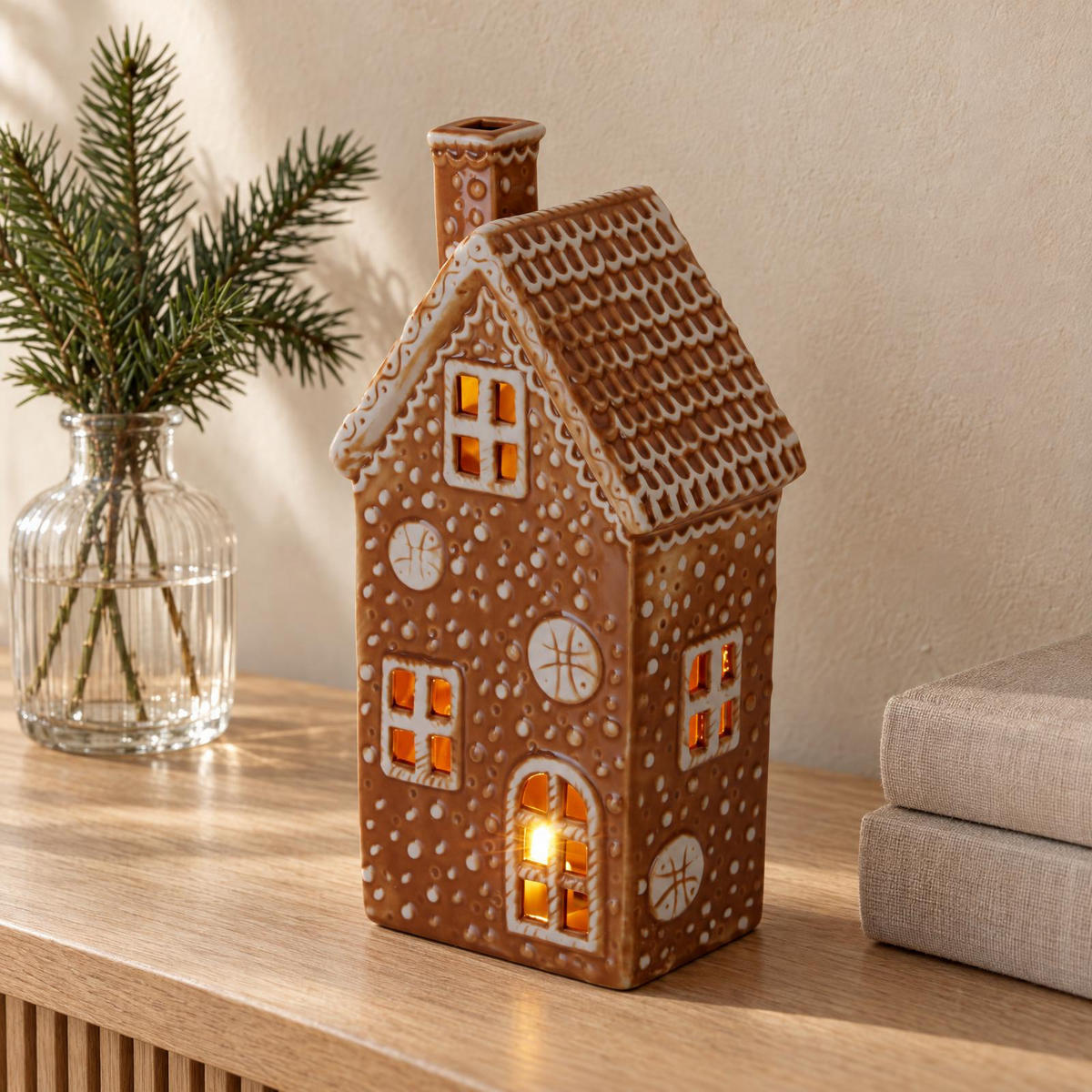 PFEFFERKUCHENHÄUSCHEN 13,6/9,4/19,6 cm - Braun, Keramik (9.4/19.6/13.6cm) - Home Styling Collection