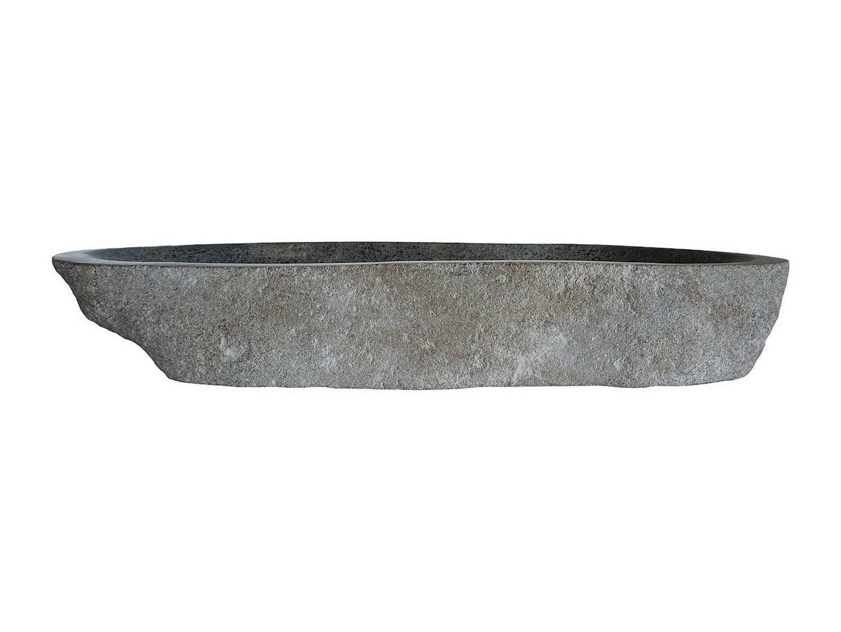 AUFSATZWASCHBECKEN - 90 cm, 105 cm x 30 cm, 48 cm - Stein - Grau - PIEDRI - Grau, Stein (90/15/30cm) - Vente-Unique
