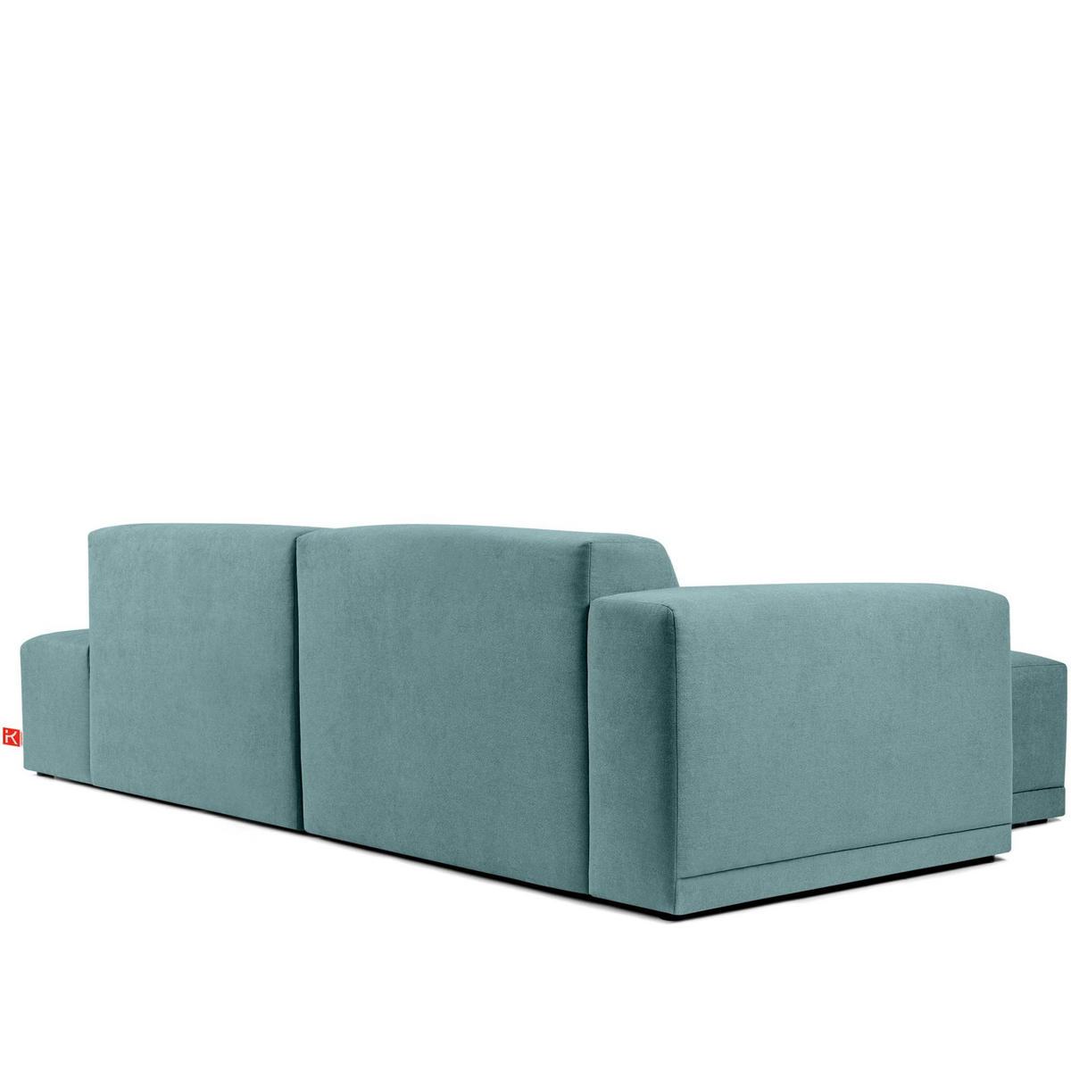 ECKSOFA LINKS MUDI in moderner Optik mit hochwertigem Kaltschaum, Cord-Stoff, Himmelblau - Blau/Schwarz, Textil (280/160cm) - KONSIMO®