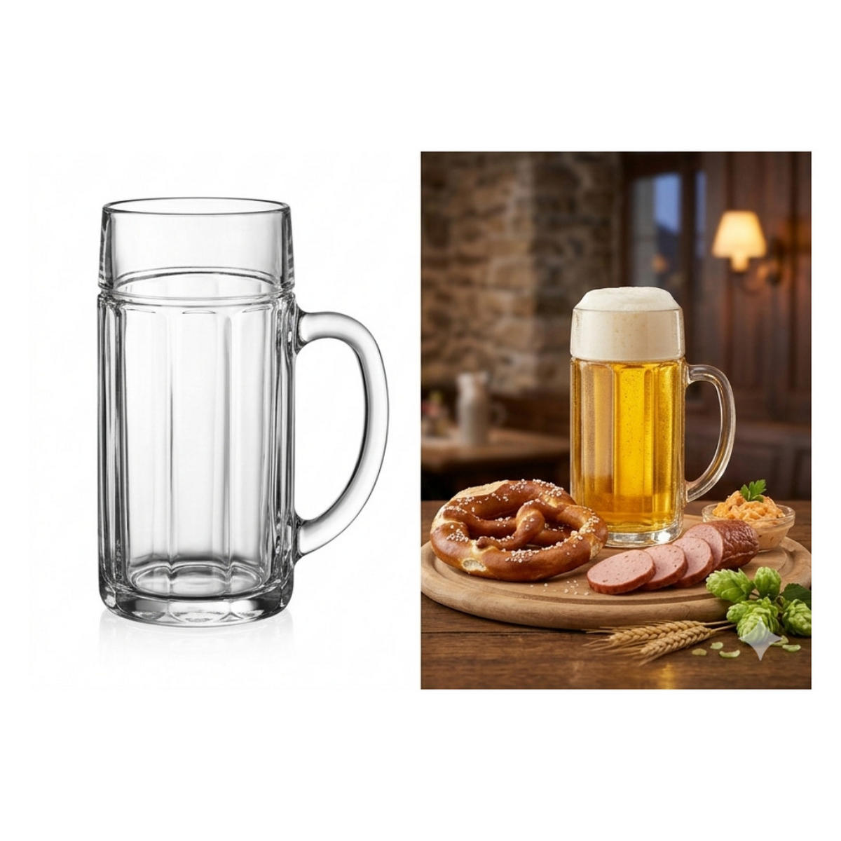 BIERKRUGSET Bayreuth 0,5 L 6-tlg Glas - Transparent, Glas (3L) - Stölzle