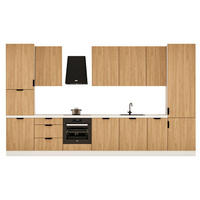 KÜCHENZEILE 400 cm - Sorento KS9-M400 - in Sonoma Eiche / Weiß - Schwarz/Weiß, Holz/Metall (400/247/58cm)