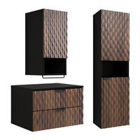 BADMÖBEL 63cm Nevia 2er-Set Holz und Schwarz - Schwarz, Holzwerkstoff (63/40/48cm) - Petits-meubles