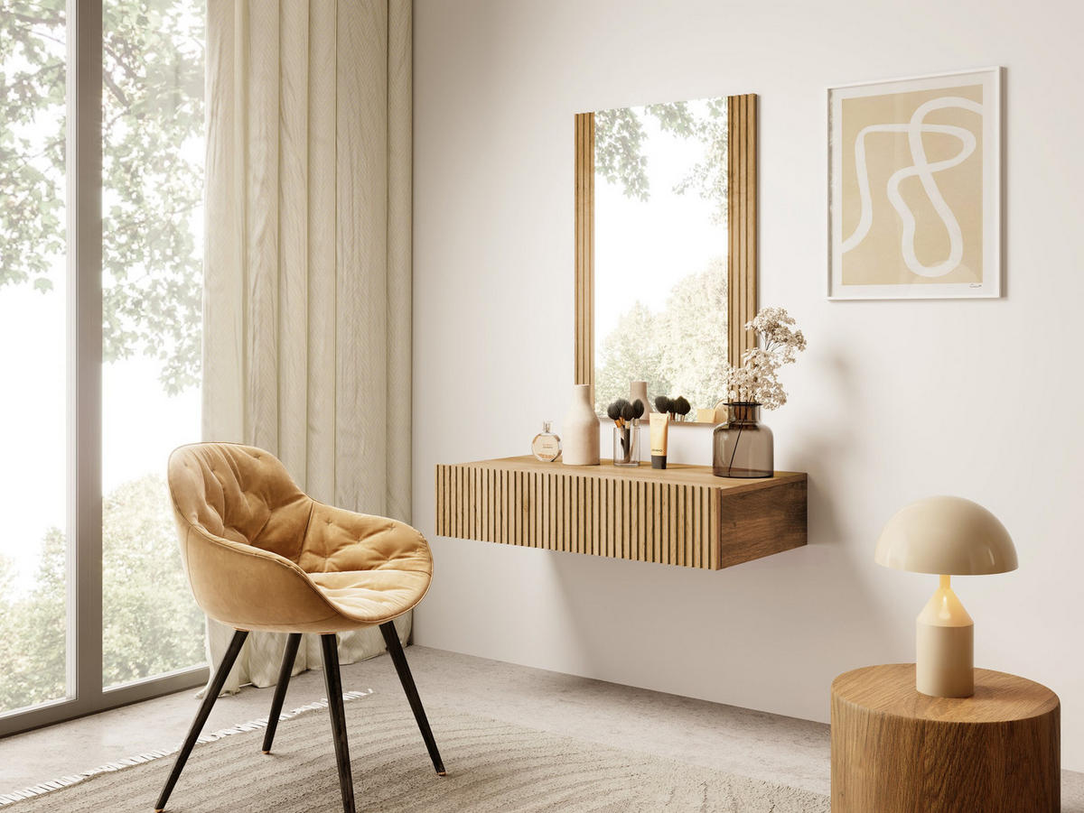 SCHMINKTISCH Vamos - Braun, Holzwerkstoff (80/17/42cm) - MIRJAN24