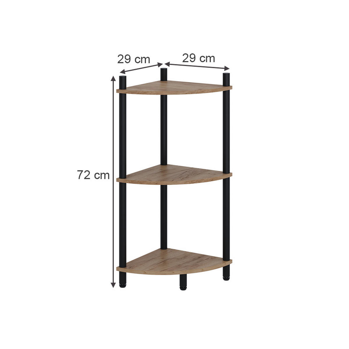 ROHOVÁ POLICE Bivio Zlatý dub power/antracit - medově dubová, kompozitní dřevo (29/72/29cm) - Vicco