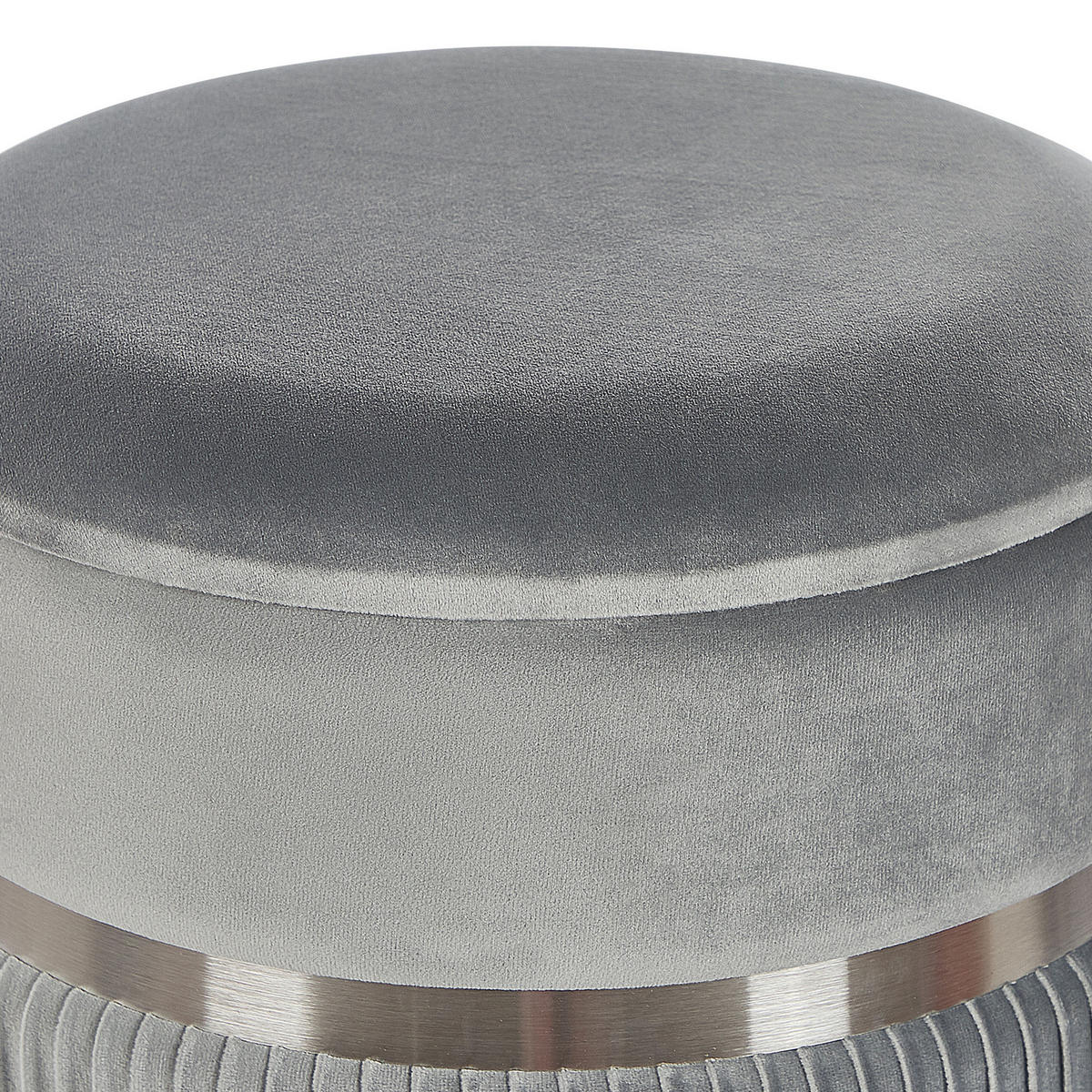 POUF Camdenton 36-31/36-31/44-38 cm - Grau, Textil (36/38/36cm) - Beliani
